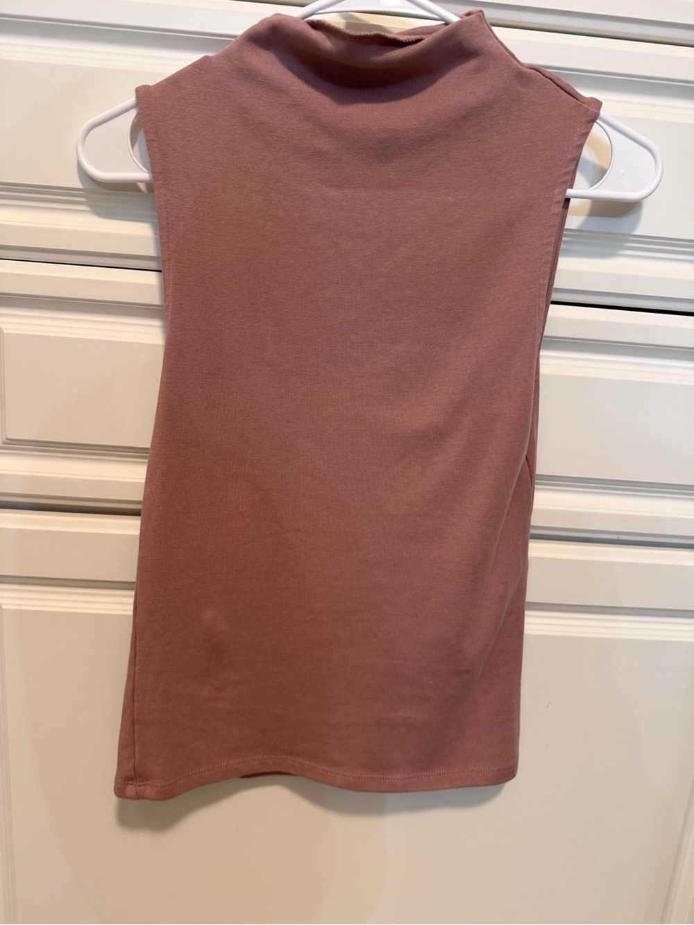 Zara Sleeveless Mock Neck Tank in Mauve